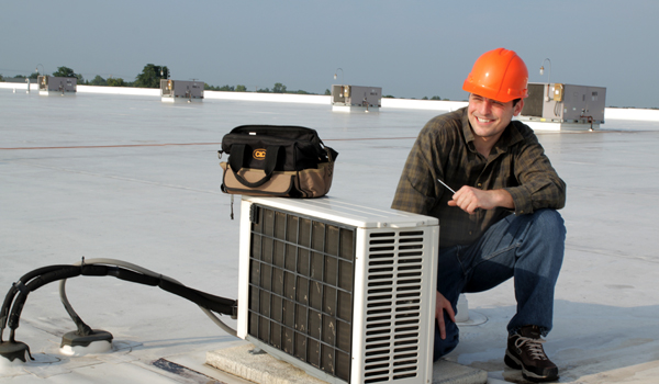 A HVAC worker contemplates HVAC marketing.