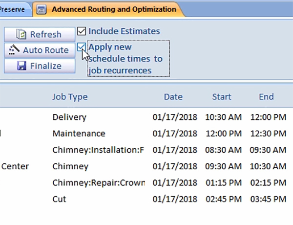 Apply New Schedule Times to Job Recurrences