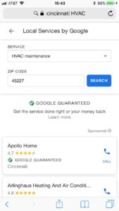 phone google guarantee