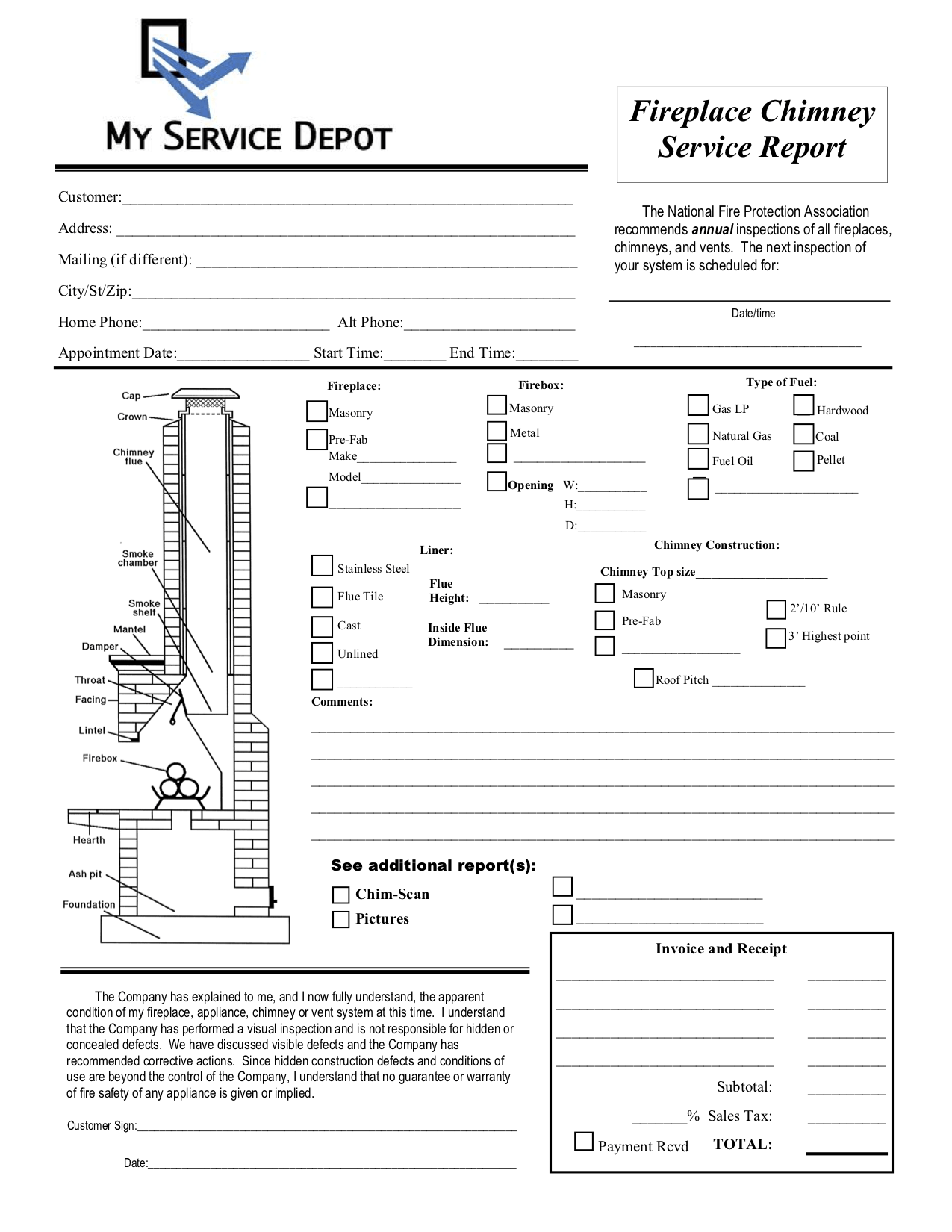 Chimney Inspection Form