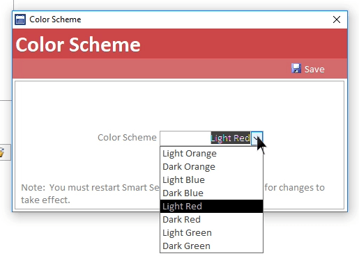 Smart Service Update 101 change color scheme