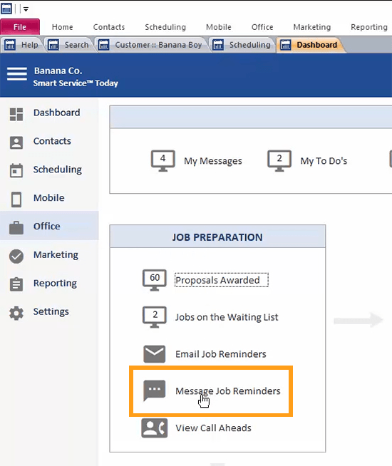 Message Job Reminders