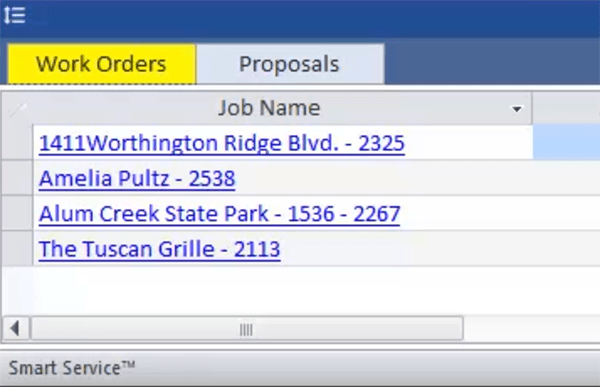 Work Orders and Proposals on the new Smart Service Waiting List