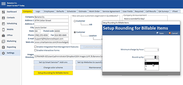 Start rounding billable time.