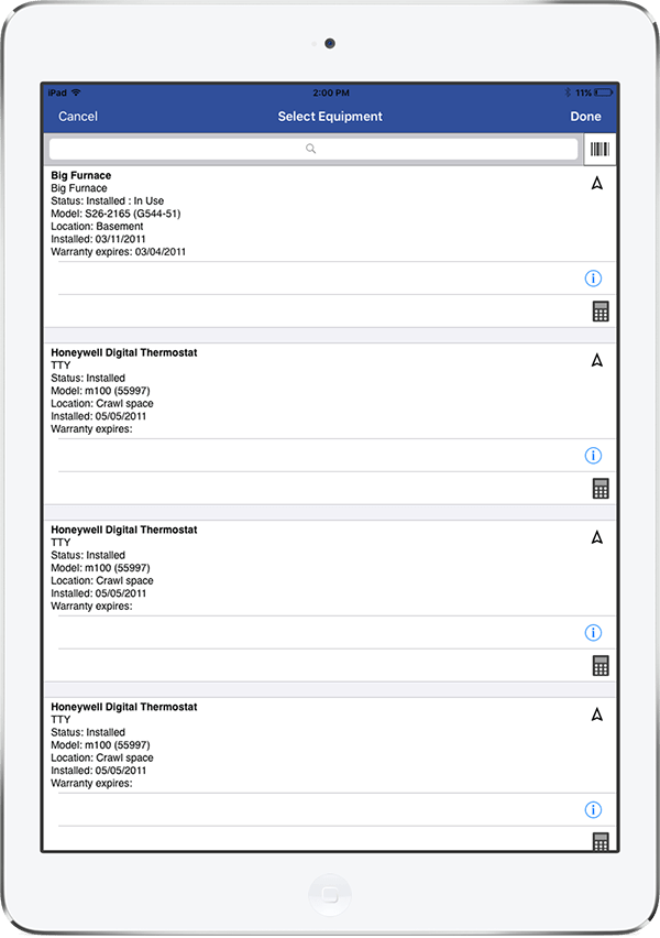 Bar Code Equipment List