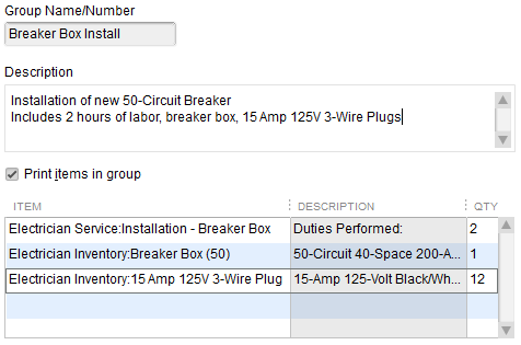 Field Service SOP - Items Group