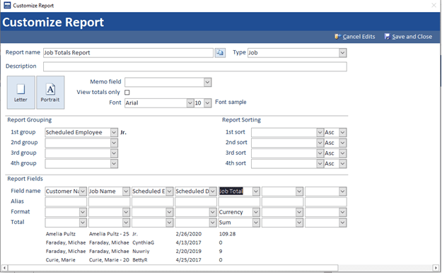 Custom Fields in Field Service Reports