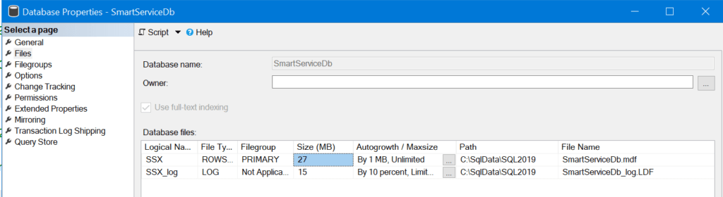 Database Properties