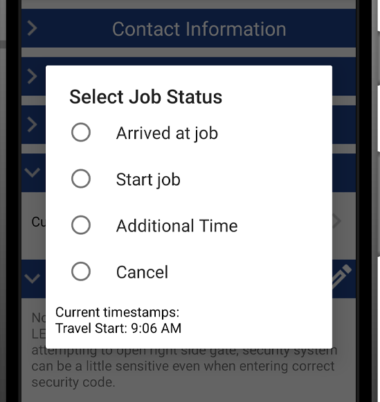 Smart Service Time Tracking: Begin Work