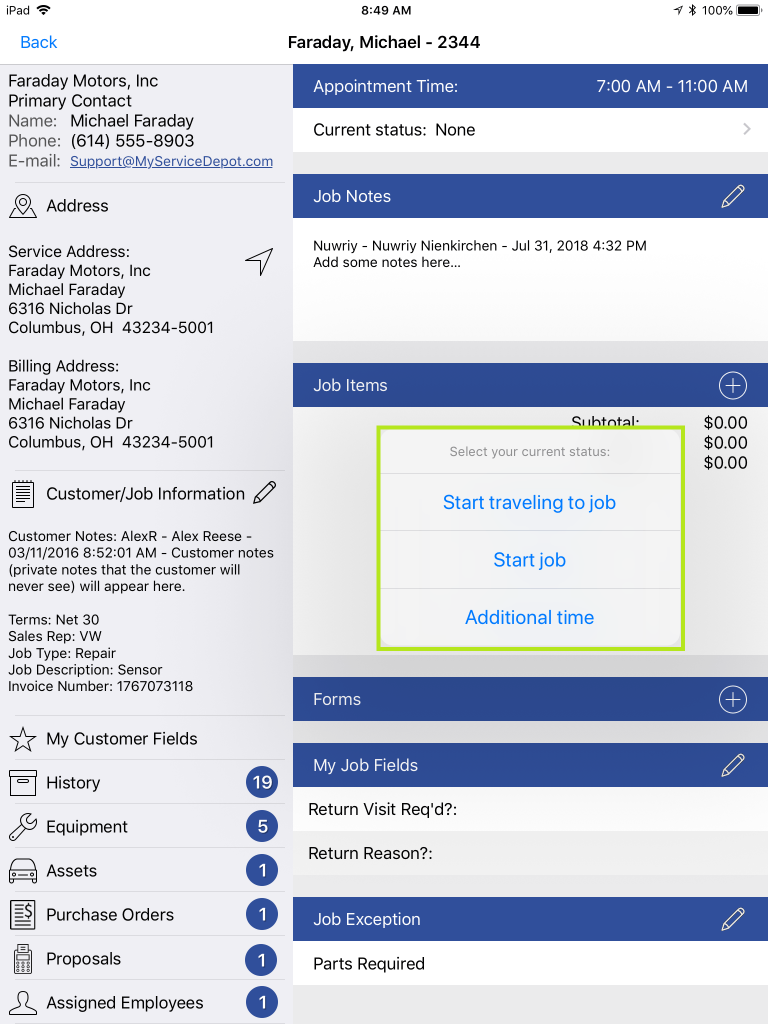 HVAC Time Tracking Mobile