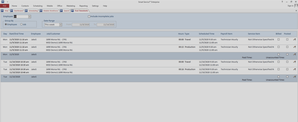 hvac time tracking timesheet