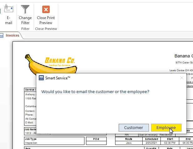 Email Work Orders to Employees or Customers