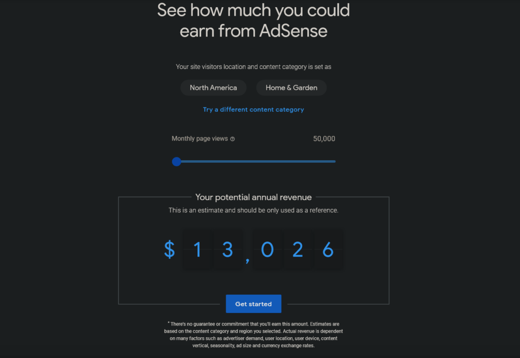 HVAC website ad revenue estimate