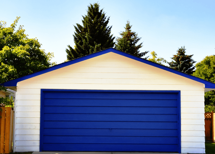 blue garage door