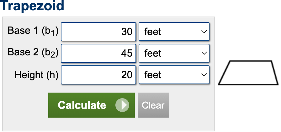 area calculator for a trapezoid