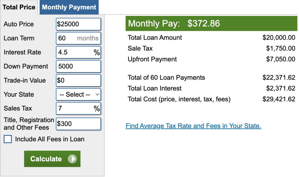 auto loan calculator