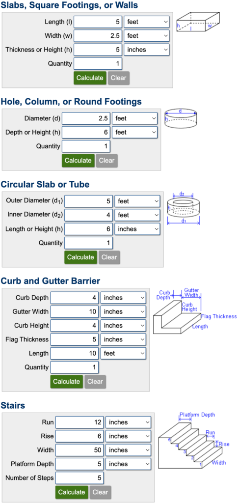 concrete calculator