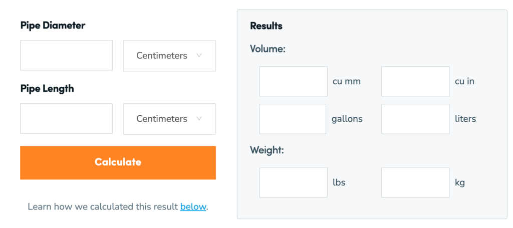 pipe volume calculator