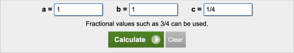 quadratic formula calculator